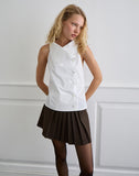 Image of Zosia Asymmetric Button Blouse in White