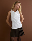 Image of Zosia Asymmetric Button Blouse in White