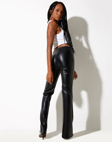 Image of Zyanna Flare Trouser in PU Black