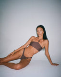 Image of Zymo Beaded Bikini Top in Coffee