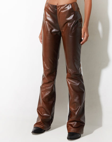 image of Zakiya Trouser in PU Ombre Brown