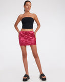 image of Guida Mini Skirt in Rose Flock Magenta