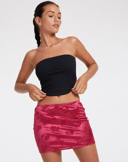 Dyrana Crop Top in Rose Flock Magenta