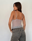 Image of Megara Strappy Top in Silver Grey Lace Mesh