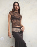 Image of Nova Unlined Lace Top in Dark Brown