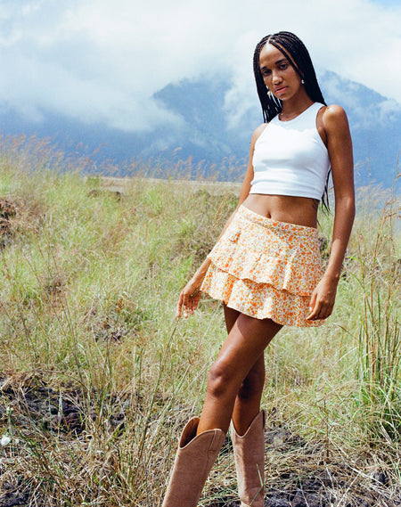 Jayko Midi Dress in Ditsy Tangerine