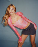 image of Kouna Bandeau Crop Top and Shrug Set in Abstract Blurred Pink