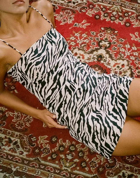 Yashey Slip Dress in 90's Zebra