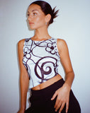 image of Rembulan Asymmetric Top in Mono Doodle Black and White