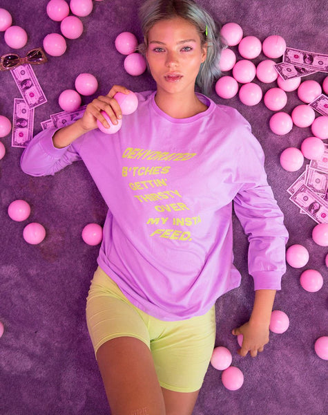 Lottie Longsleeve Tee in Lilac with Instafeed Text  X Top Girl