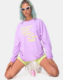 Lottie Longsleeve Tee in Lilac with Instafeed Text  X Top Girl