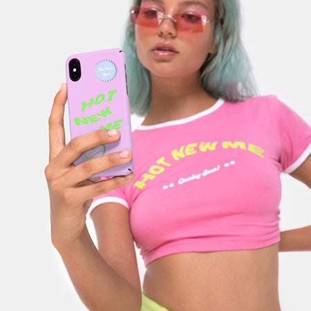 Phone Case in Matte Pink with Hot New Me  X Top Girl