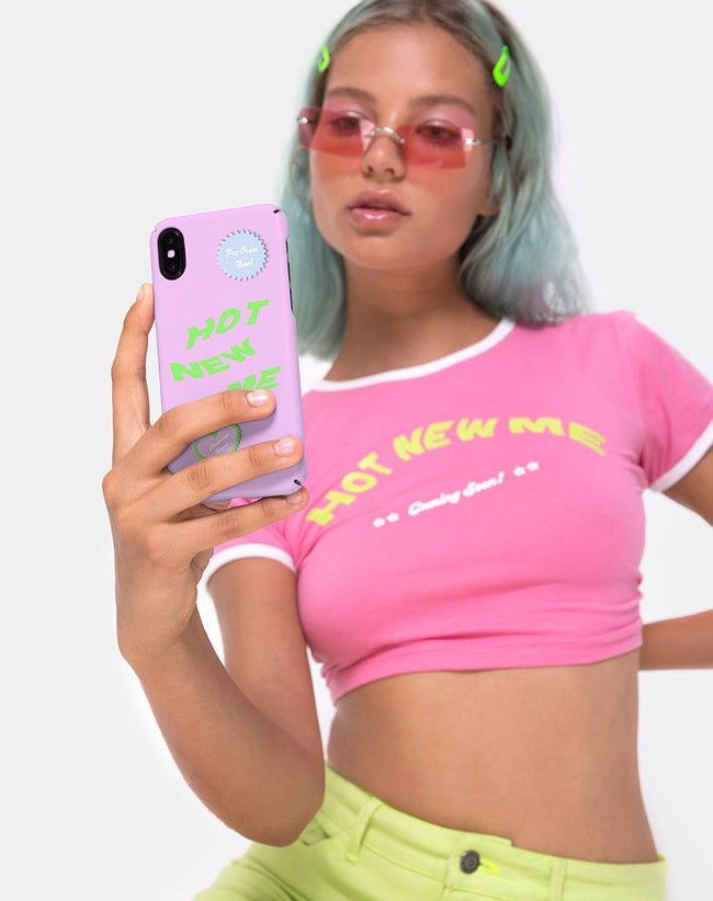 Phone Case in Matte Pink with Hot New Me  X Top Girl