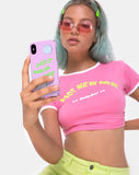 Phone Case in Matte Pink with Hot New Me  X Top Girl