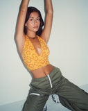 image of MOTEL X BARBARA Nanda Crop Top in Hibiscus Zebra Orange