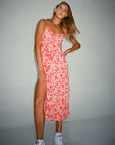 Image of Cypress Midi Dress in Dark Wild Flower Cantaloupe