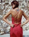 image of Sky Midi Dress in Tango Red