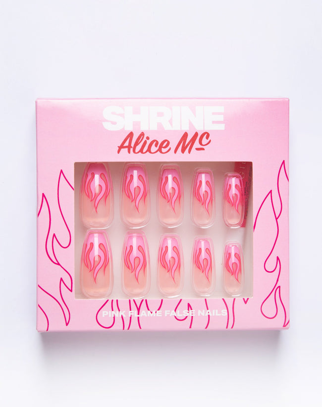 Shrine X Alice MC Pink Flame Nails