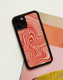 Image of Motel X Barbara Kristoffersen Iphone Case in 70s Ripple in Tangerine