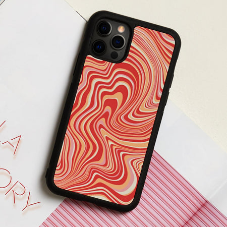 Iphone Case in 70's Ripple in Tangerine