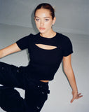 Morsche Cut Out Crop Top in Black