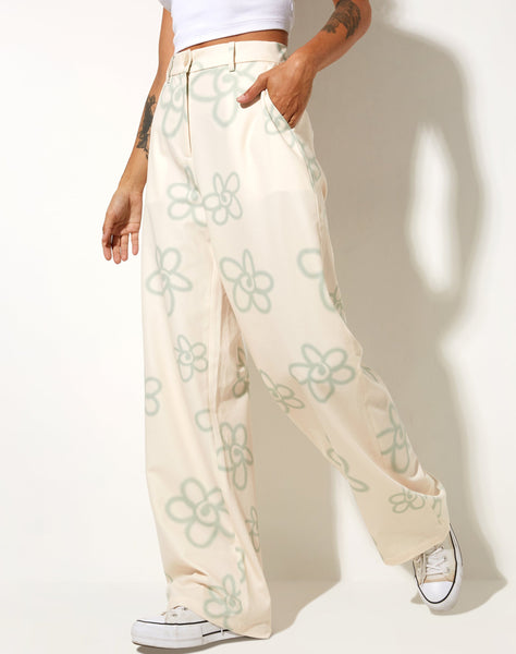 Image of Abba Trouser in Tailoring Graffiti Flower Cream