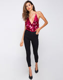 Abela Bodice in Red Cherry Disc Sequin