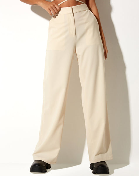 Image of Abner Wide Leg Trouser in Tailoring Cream