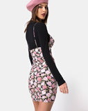 Alvina Bodycon Dress in Bloom Floral Black Base