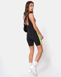 Acashi Unitard in Black with Lime Side Stripe