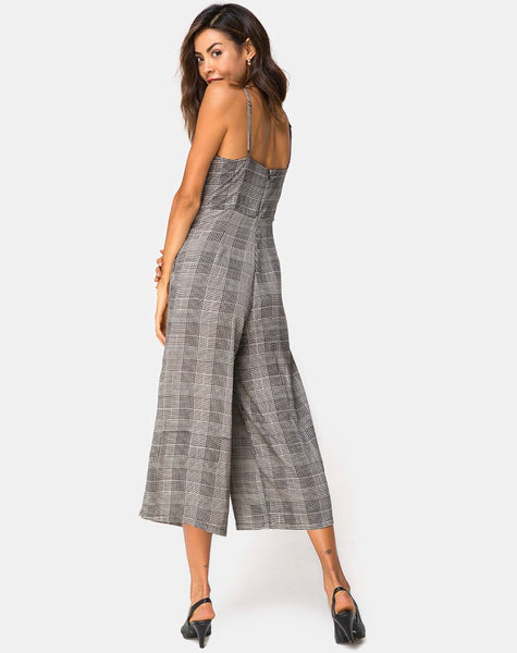 Achem Culotte Jumpsuit in Charles Check Grey