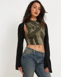 image of Ajak Crop Top in Dystopian Crease Khaki