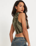 image of Ajak Crop Top in Dystopian Crease Khaki