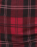 Ajuste Bodycon Dress in Plaid Red