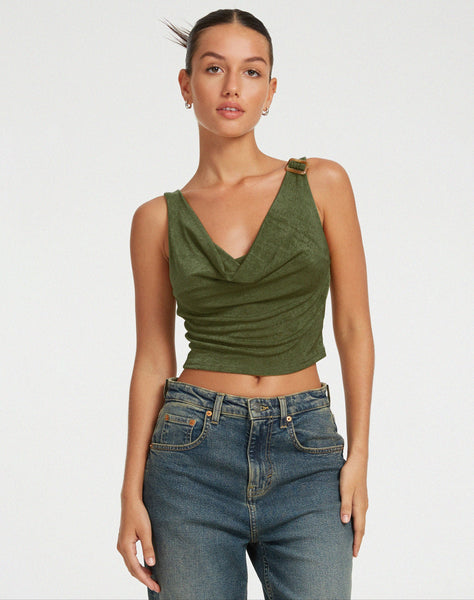 image of Masayo Crop Top in Khaki