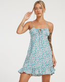 IMAGE OF Alaca Mini Dress in Flower Power Blue