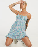 IMAGE OF Alaca Mini Dress in Flower Power Blue