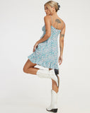 IMAGE OF Alaca Mini Dress in Flower Power Blue