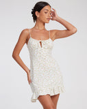 image of Alaca Mini Dress in Pretty Petal Ivory