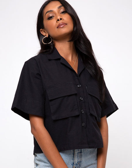 Fresia Shirt Dress in Bandana Black Placement