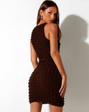 Image of Alannah Bodycon Dress in Bubble Jersey Brown