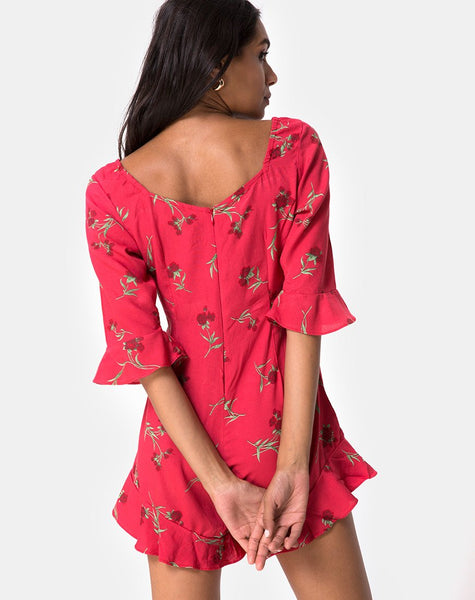 Altary Playsuit in Rouge Rose Pink