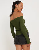 image of Amandari Bardot Top in Khaki