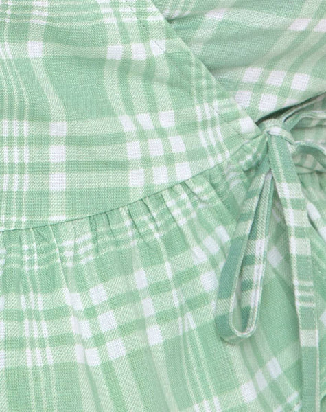 Amiya Top in Table Cloth Neo Mint