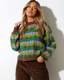 Image of Ammar Jumper in Fairisle Mix Brown