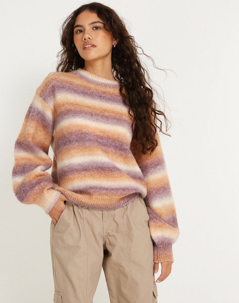 image of Ammaria Jumper in Purple Brown Cream