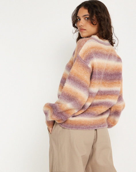 image of Ammaria Jumper in Purple Brown Cream