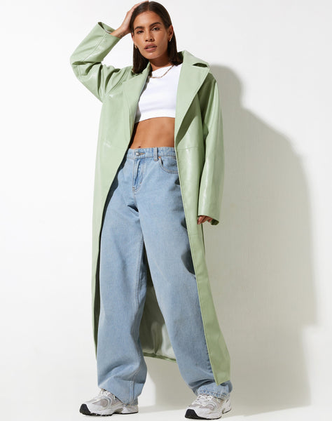 image of Ejo Trench Coat in PU Mint