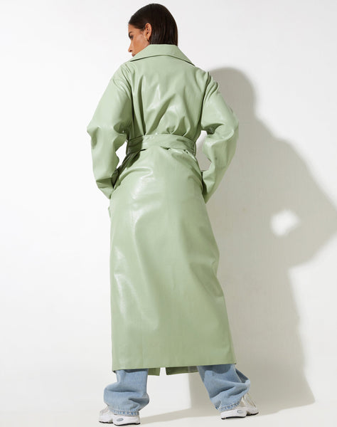 image of Ejo Trench Coat in PU Mint