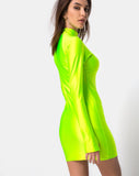 Anegan Bodycon Dress in Nylon Green Motel